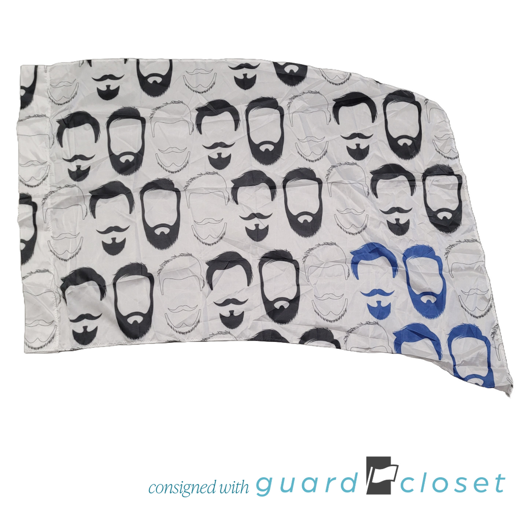 15 white black blue bearded faces haircut barber shop flags