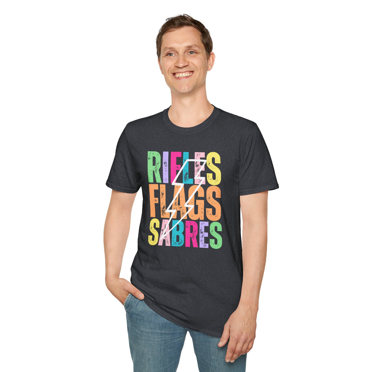 Starting Line Design Co - Colorful Lightning Bolt Flags Rifles Sabres Tee