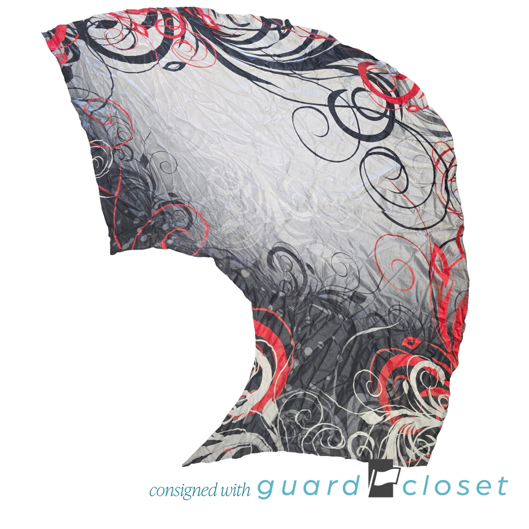 12 Red Black Silver Swing Flags by StylePlus