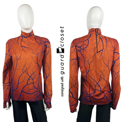21 Orange long sleeve marching tops and removable hoods with blue vein design by StylePlus
