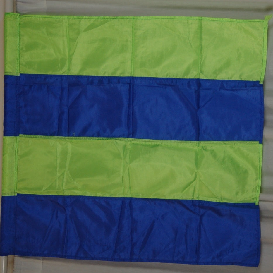 10 Blue neon Green horizontal stripe Flags