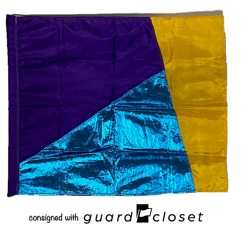 9 purple gold aqua flags