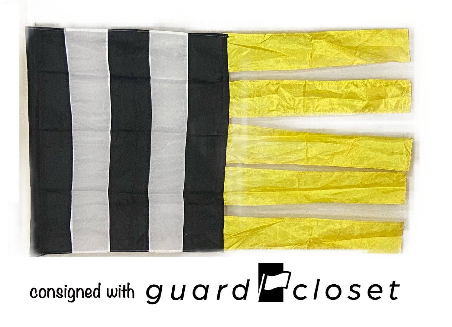 14 Black Yellow White Stripes And Streamers Flags