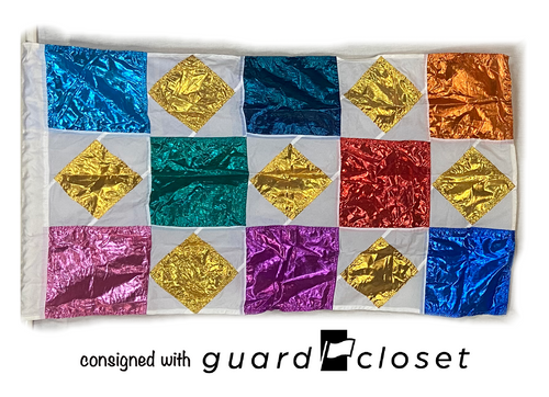 10 multi color diamond circle flags Style Plus
