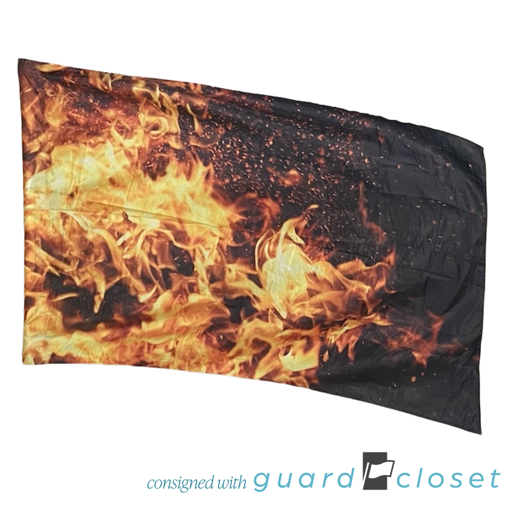 14 Orange Black Fire Flag  by Band Shoppe
