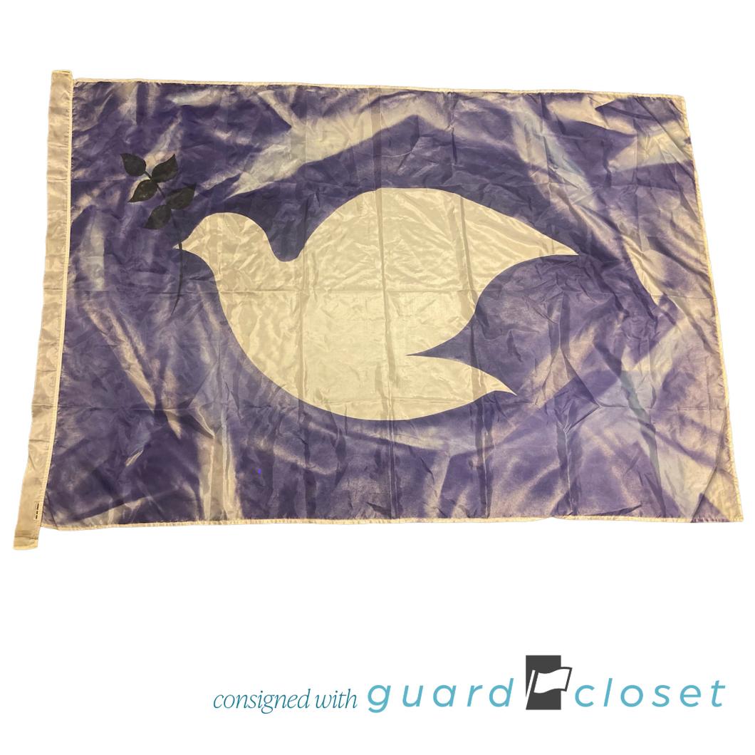 17 Purple White Dove Peace Flags by Under The Sun
