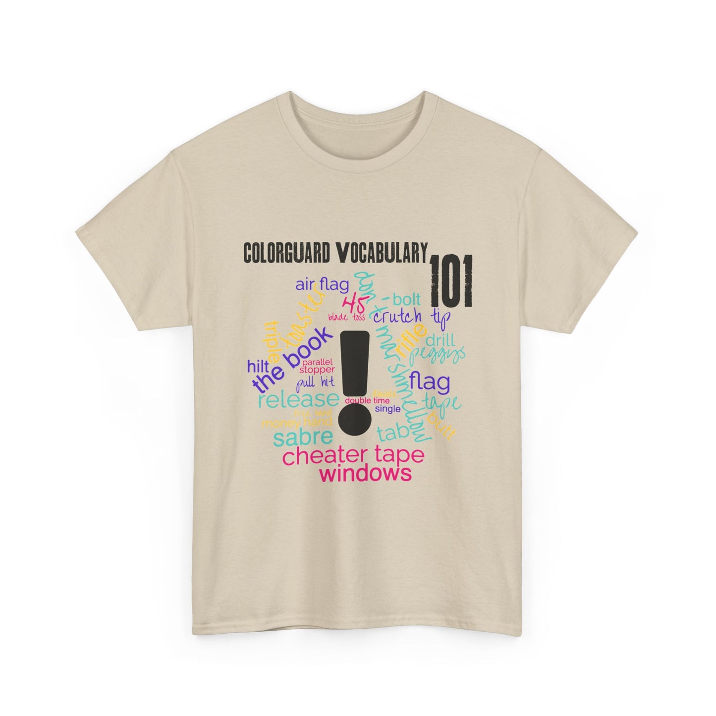 T-Shirt — Colorguard Vocabulary 101 Word Cloud Tee