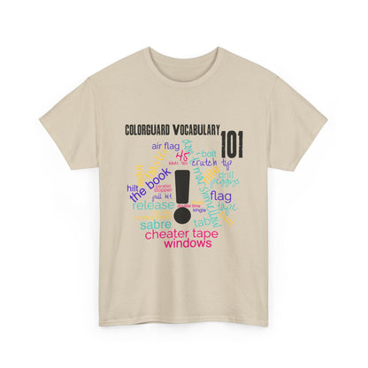T-Shirt — Colorguard Vocabulary 101 Word Cloud Tee