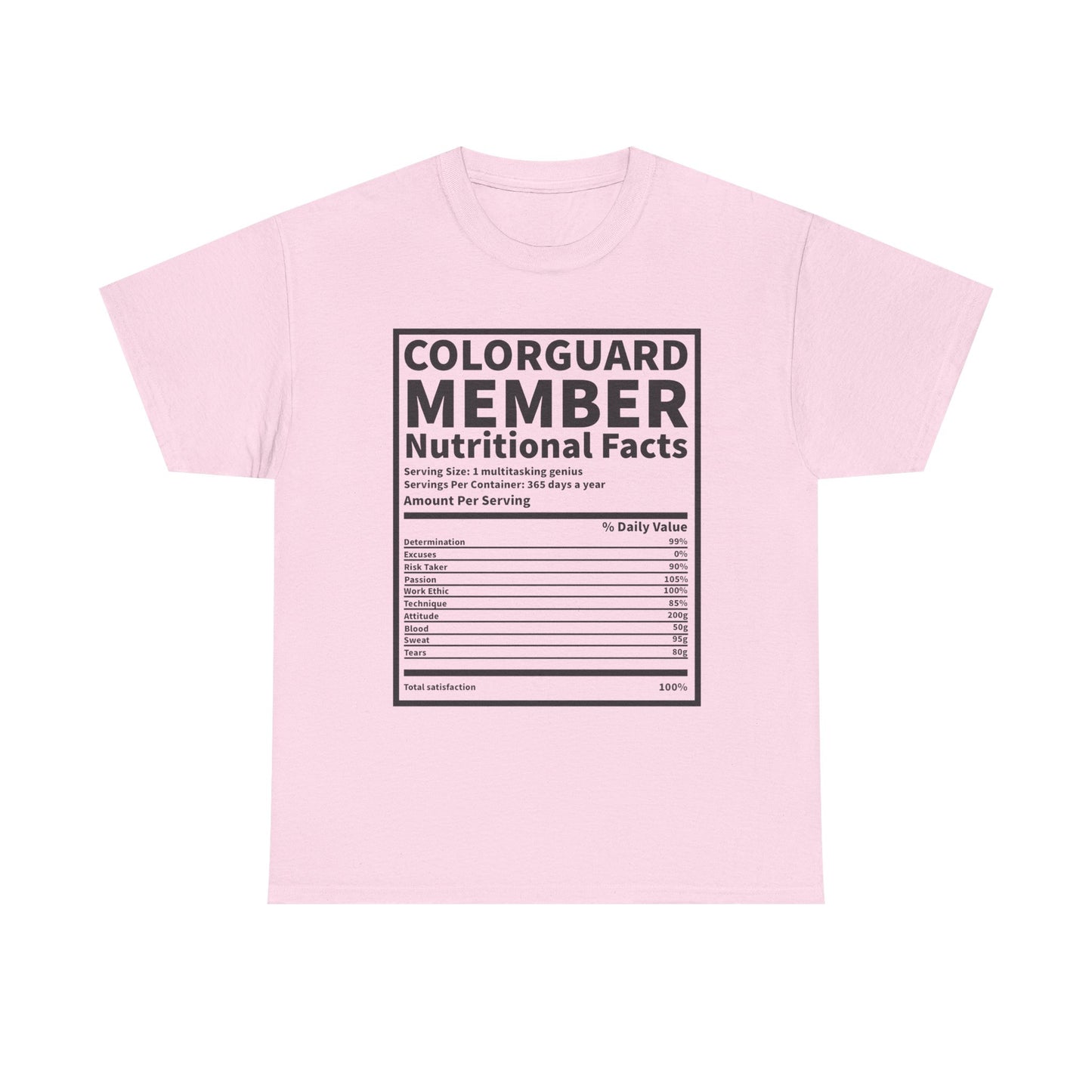 Colorguard Member Nutritional Facts T-Shirt