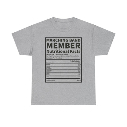 Marching Band Member Nutritional Facts T-Shirt - Unisex Tee