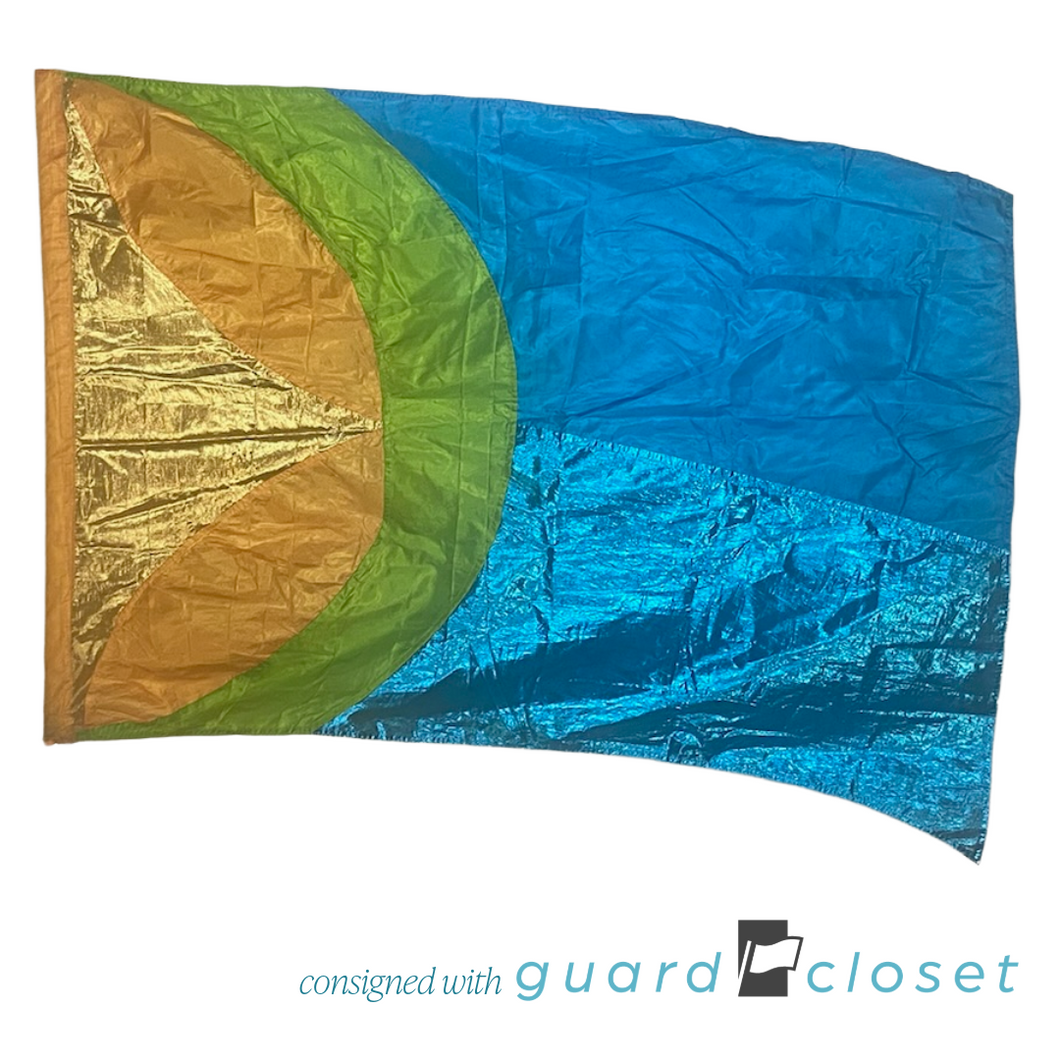 11 Orange Green Blue Flags