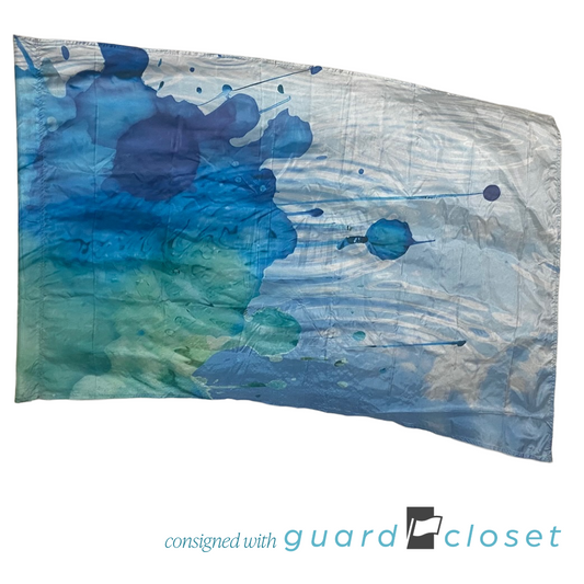 10 Shades of Blue Splash Paint Watercolor Flags by Field & Floor FX