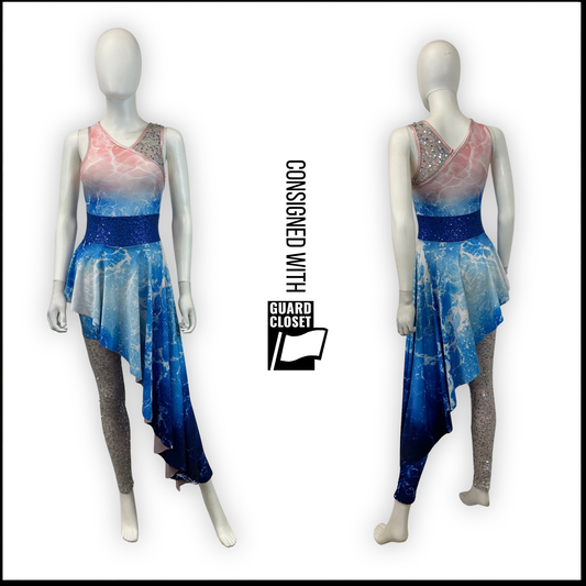 Blue and pink beach skirted unitards | Dance Sophisticates | Set of 43