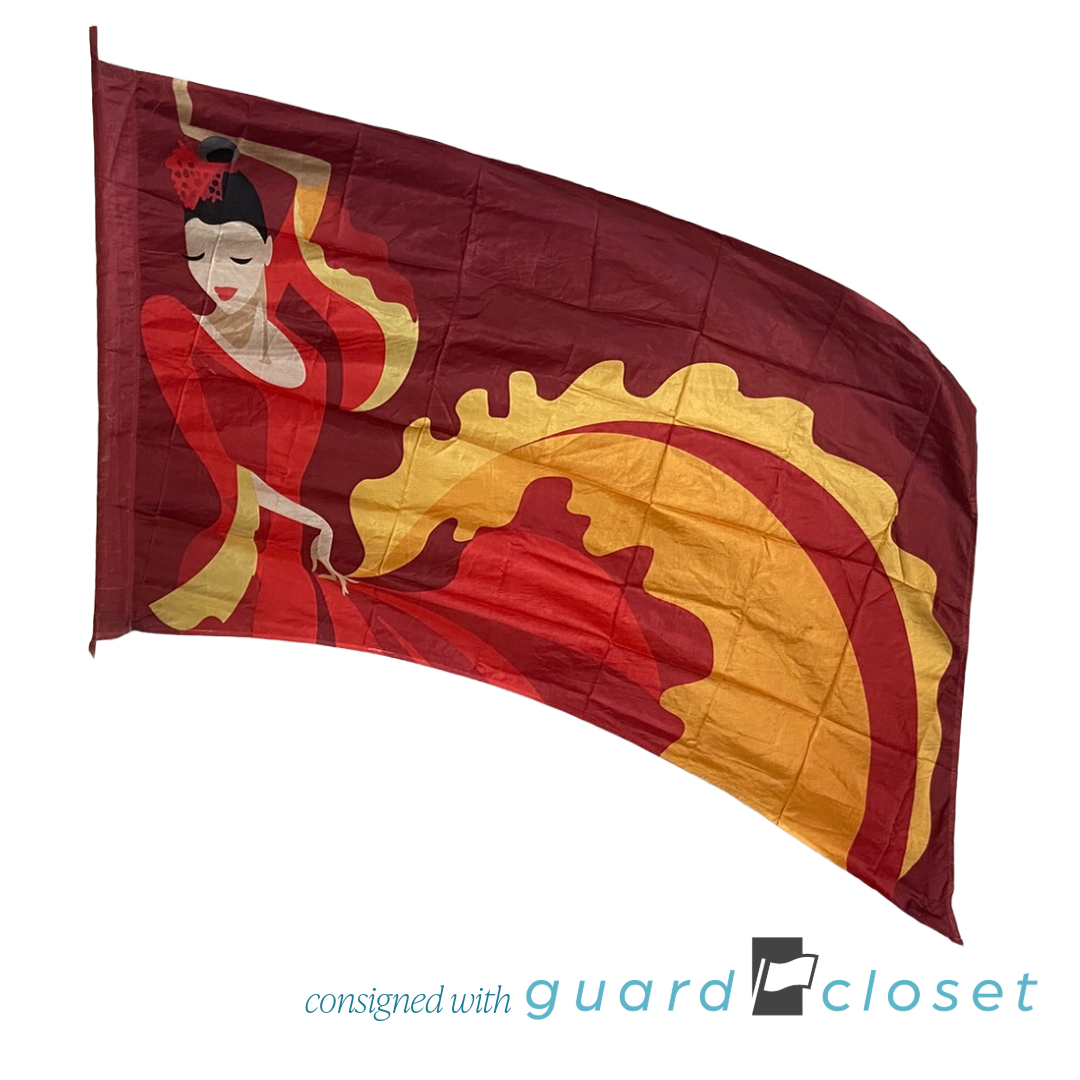 Shades of Orange and Red Flamenco Dancer Flags | guardcloset | Set of 11