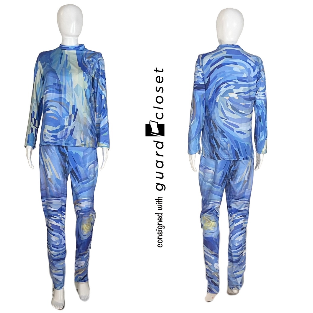 18 Blue Abstract Van Gogh Starry Night Bibs and Tops by Synced Up Designs