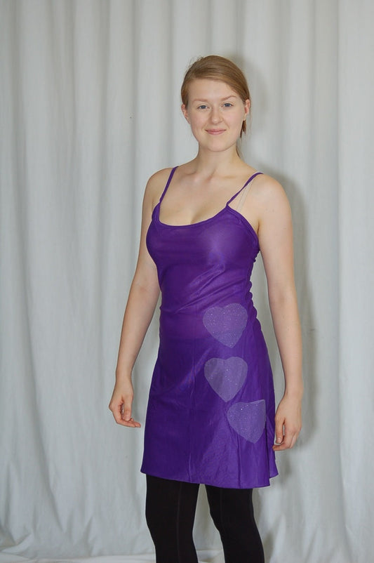 21 Purple tank Dresses W/ Heart Applique