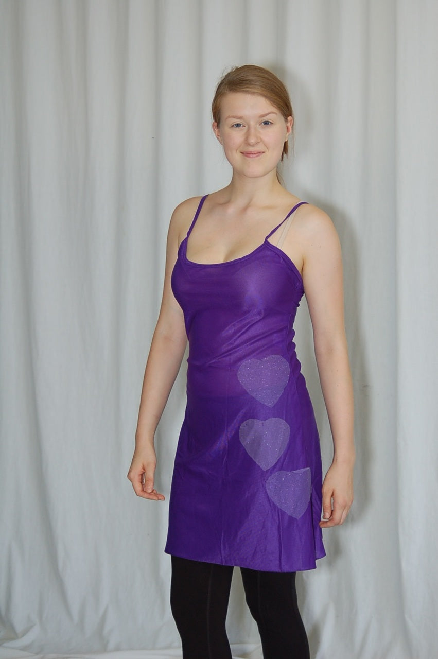 21 Purple tank Dresses W/ Heart Applique