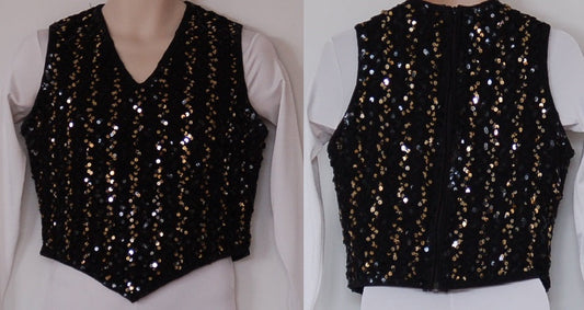 29 gold black Algy sequin vests