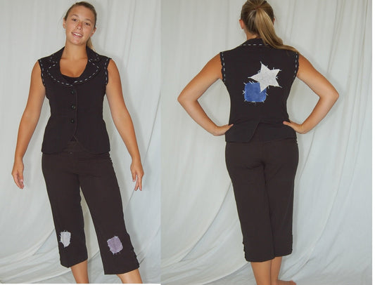 9 Black Scarecrow Uniforms: Vests & Pants