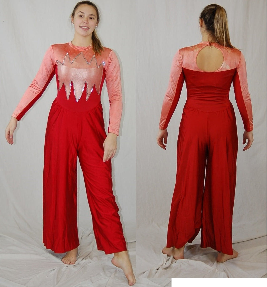 13 Red pink long sleeve unitards by DA Designs