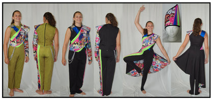 134 total green multicolor urban graffiti Algy costumes + 3 drum major costumes