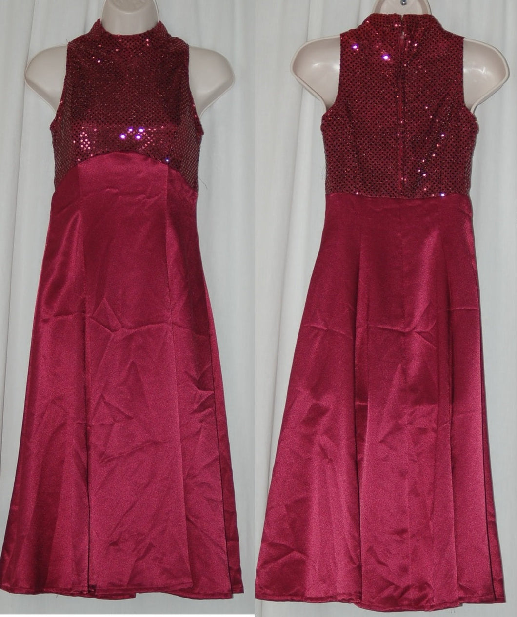 11 maroon sleeveless mock neck dresses