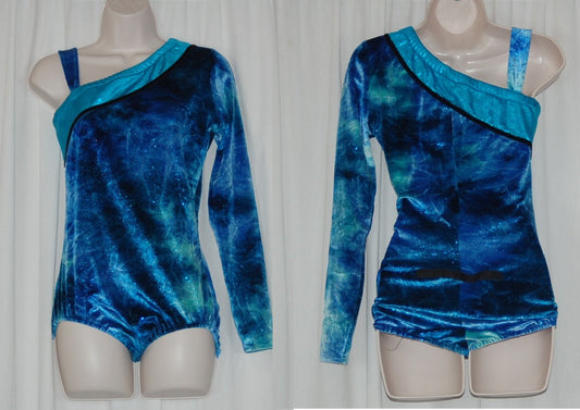 10 Blue One Sleeve Dance Sophisticates Leotards