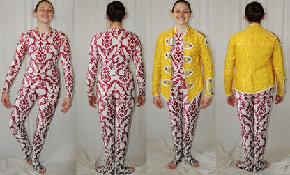 31 red white damask royalty unitards + 24 yellow jackets A Wish Come True