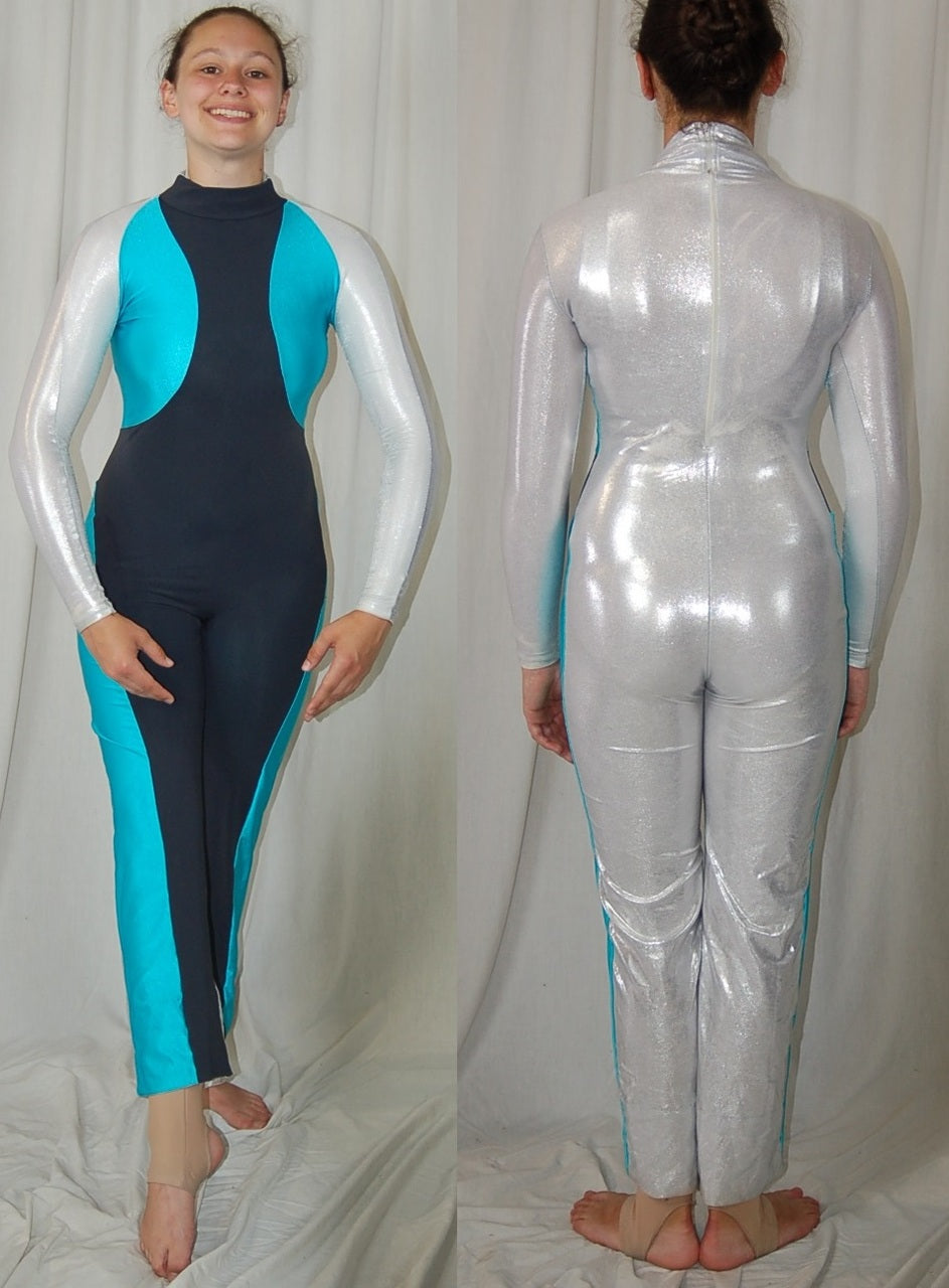 11 Blue silver long sleeve unitards by Baltogs