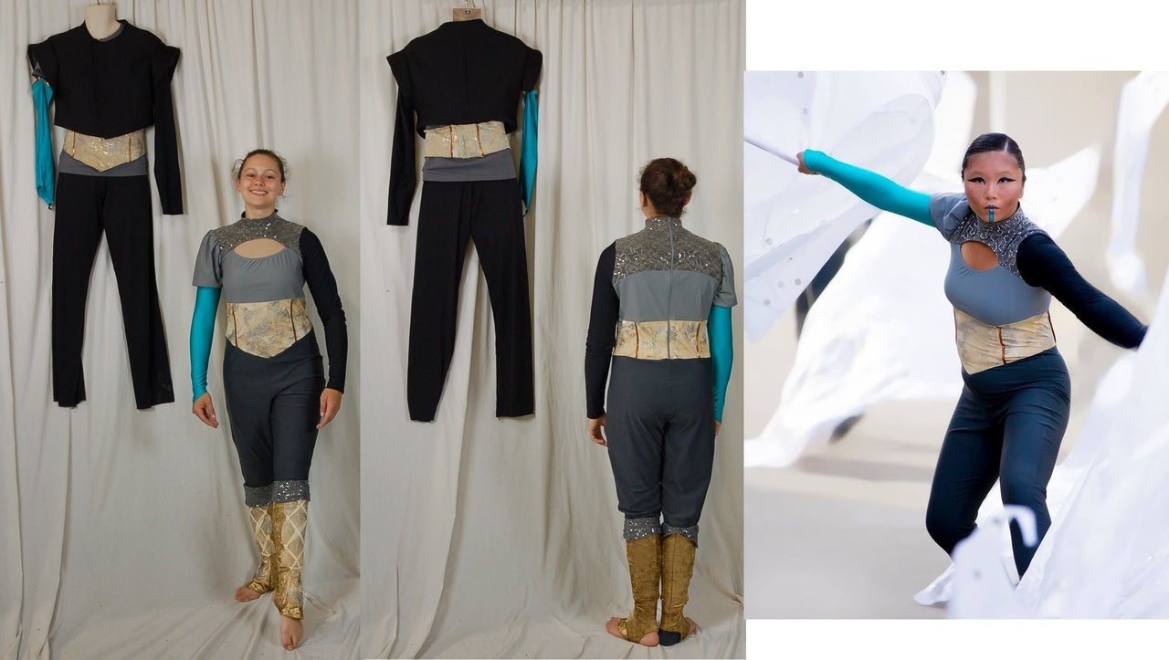 14 Female + 1 Male Gray blue Uniforms by Creative Costuming & Designs