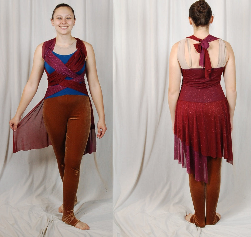 10 brown blue halter A Wish Come True unitards