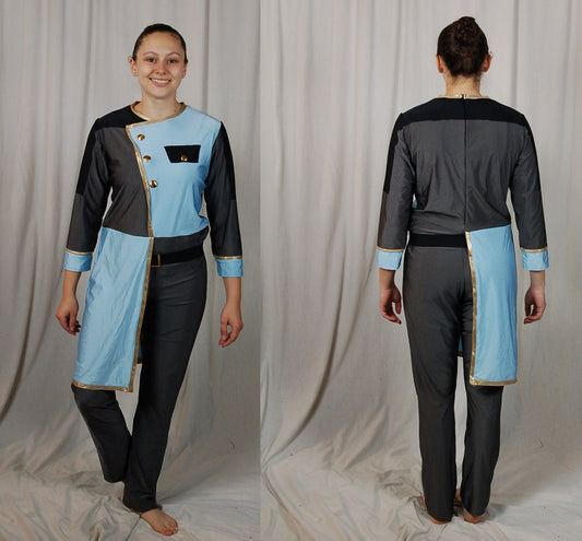 16 Blue Gray Long Sleeve Unitards by Dance Sophisticates