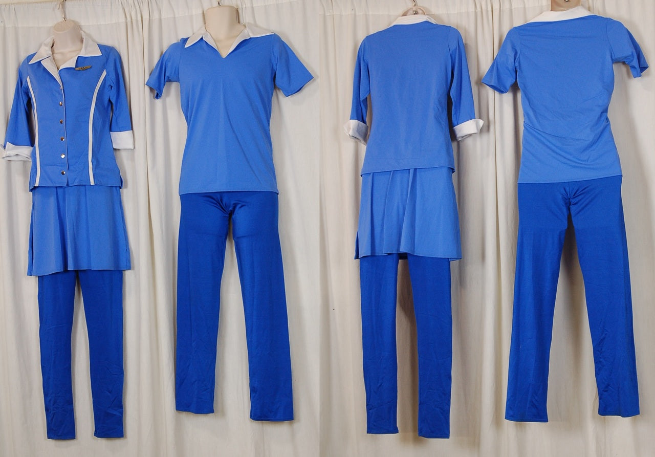 12 2-piece Blue Flight Attendant Costumes by Georgie Girl
