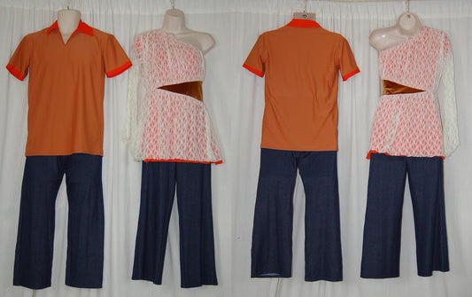 8 Female + 1 Male Blue Orange Uniforms by Band Shoppe