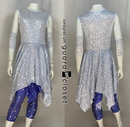 24 white purple skirted uniforms