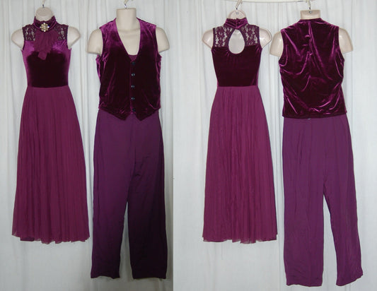 5 purple sleeveless dresses + 1 male vest/pants by ADT Bodywear