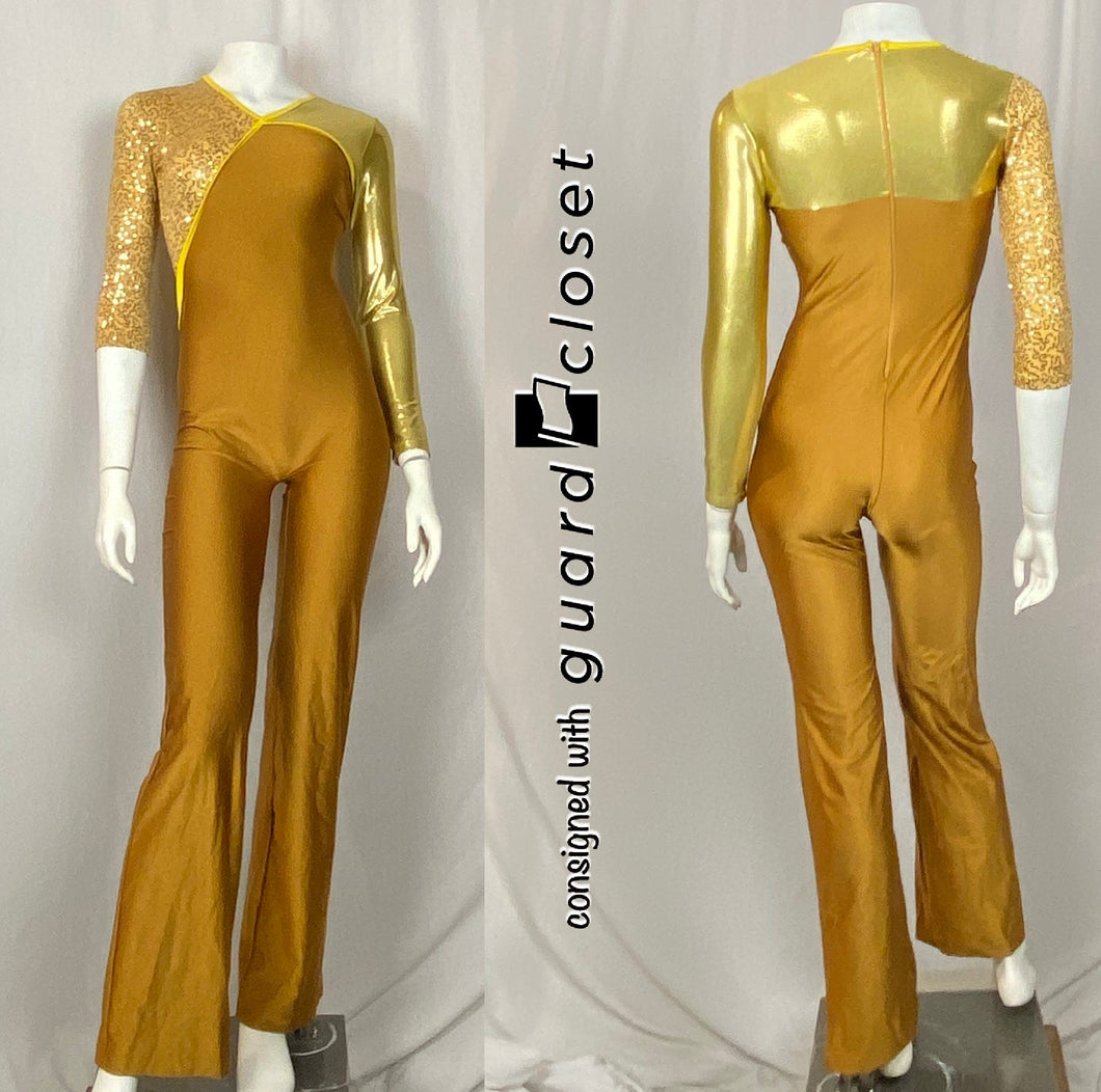 11 bronze gold long sleeve Baltogs unitards