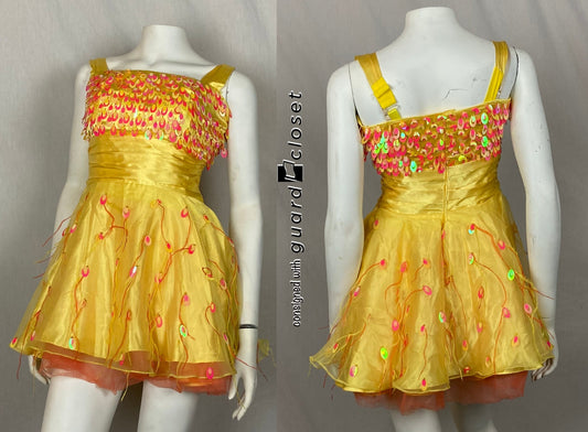 17 yellow "chick" Weissman tank dresses w/attached leotard