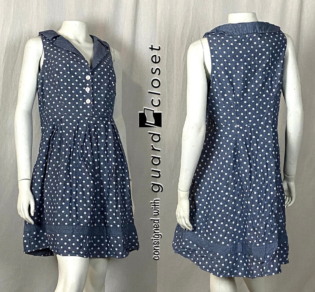 8 Blue/white Polka Dot Sleeveless Dresses