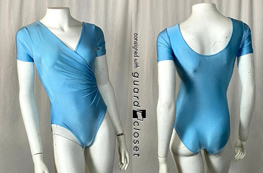 7 Solid Light Blue Short Sleeve Leotards by Baltogs