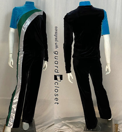 28 Female + 1 Male black silver green aqua short sleeve unitards Creative Costuming & Designs