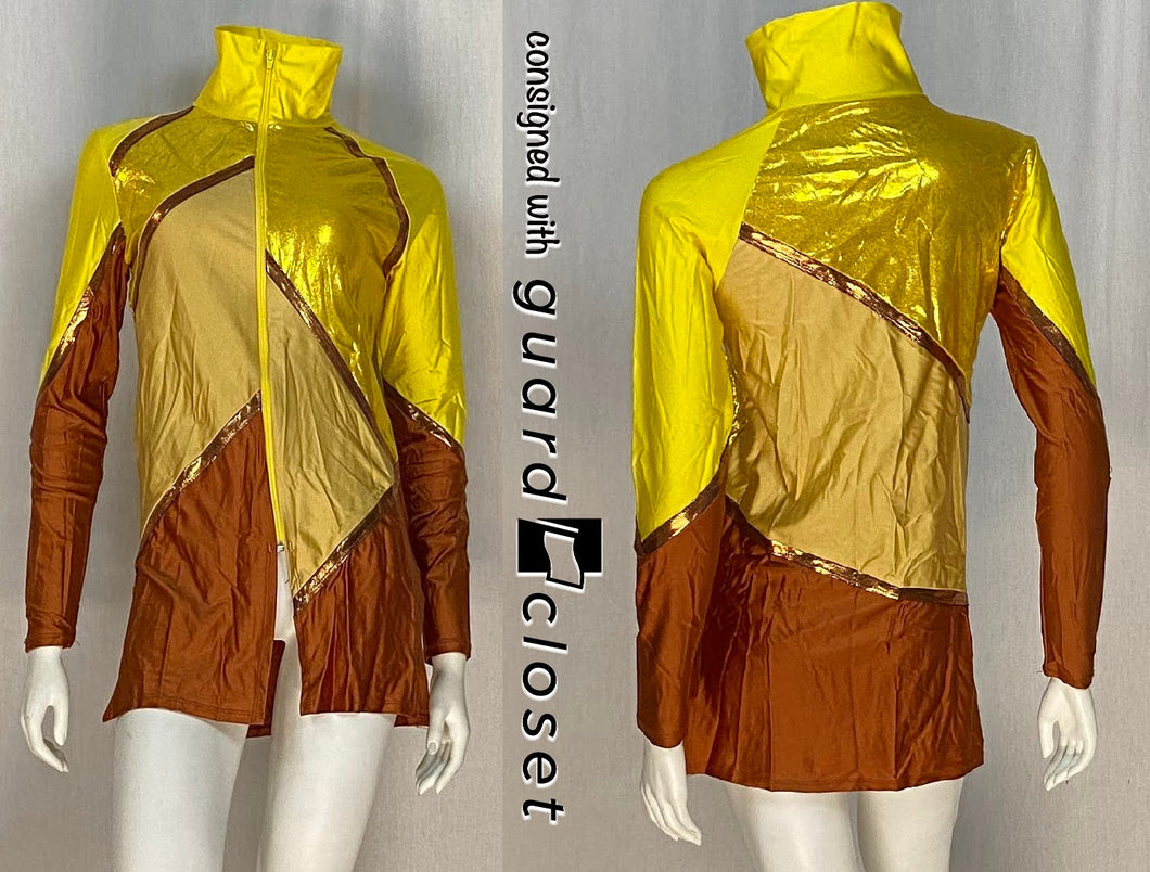 27 beige yellow bronze gold zip up Creative Costuming & Designs jackets