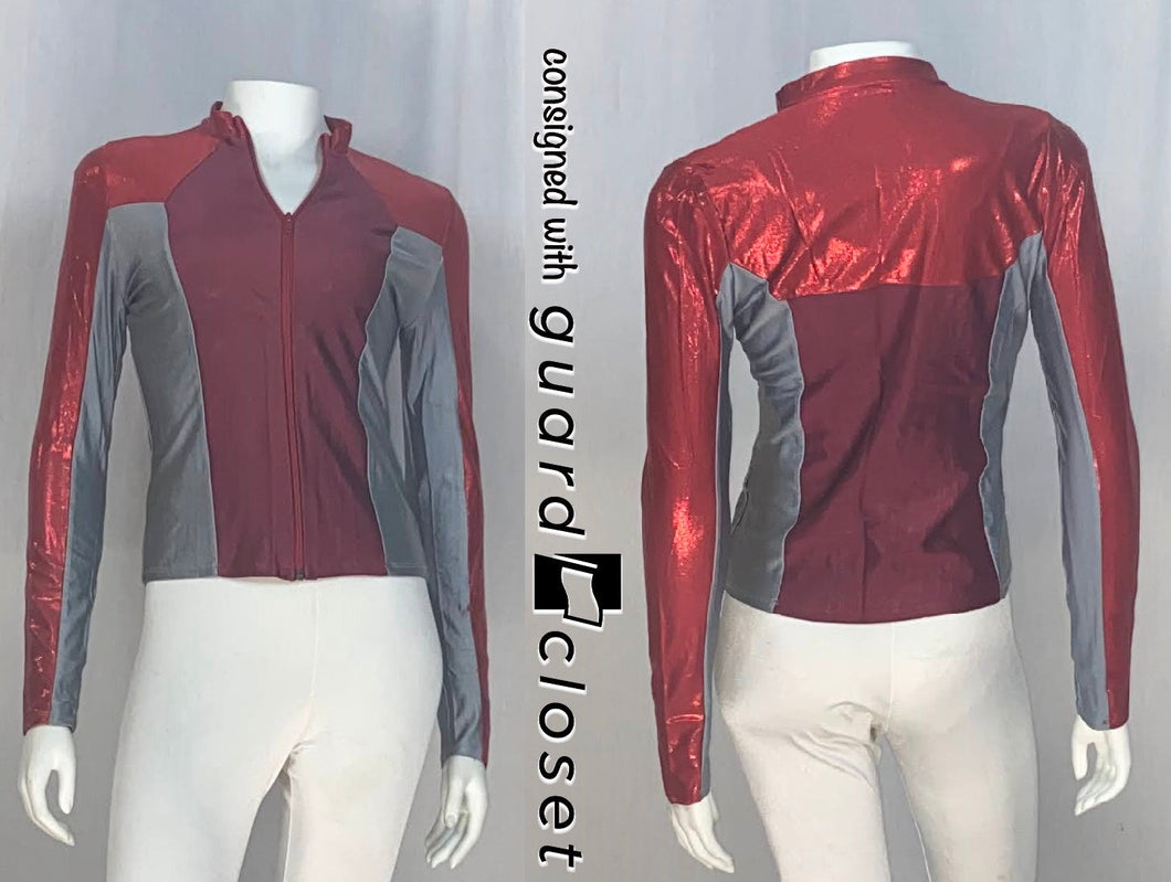26 Red gray Zip Up Tops by Creative Costuming & Designs
