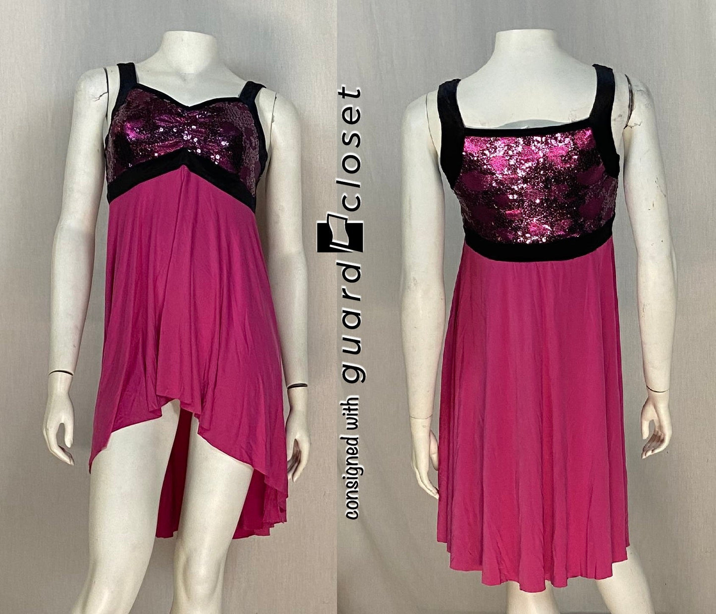 16 hot pink black A Wish Come True tank dresses
