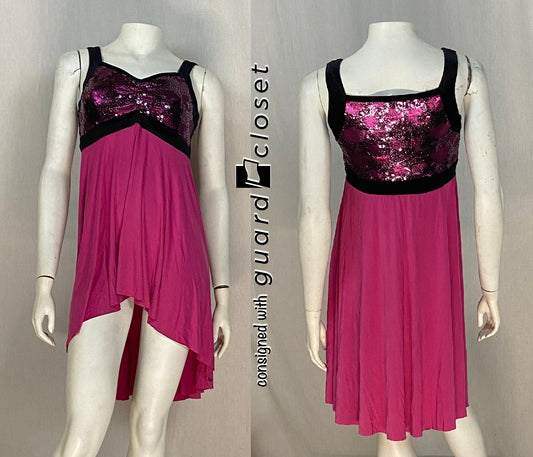 16 hot pink black A Wish Come True tank dresses