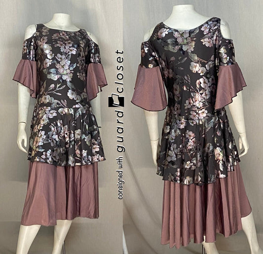 12 Purple Mauve Floral Dresses With Built In Shorts
