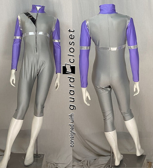11 Lavender Gray Capri Length Zip Up Unitards by Dance Sophisticates