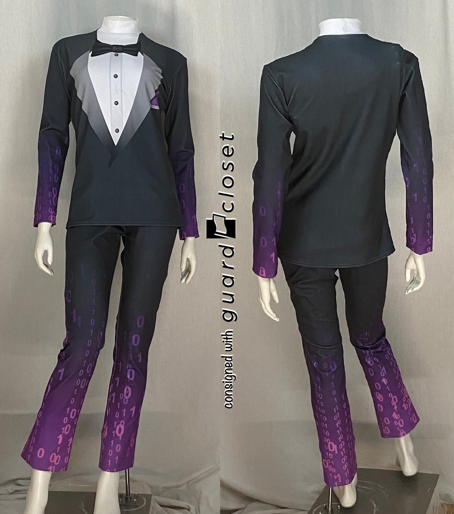 20 total gray purple tuxedo binary number costumes- Digital Performance Gear