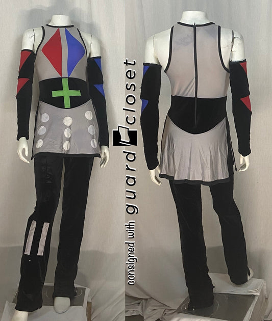 25 black red blue green knight medieval FJM unitards + sleeves