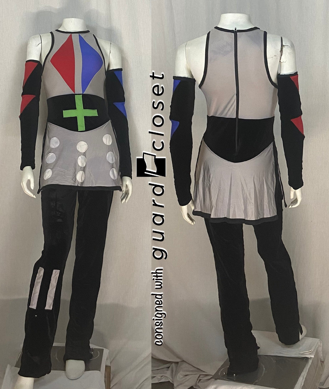 25 black red blue green knight medieval FJM unitards + sleeves